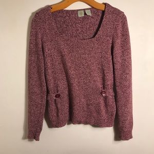 Anthropologie sweater with buttoned belt